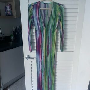 Fashion Nova Vibrant Long Sleeve Dress